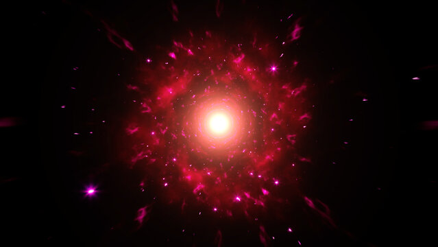 Starry Massive Crimson Color Supernova remnant Effect