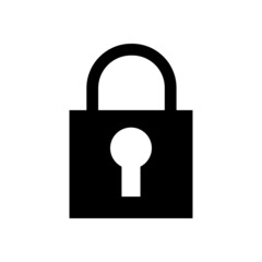 padlock silhouette isolated on white background