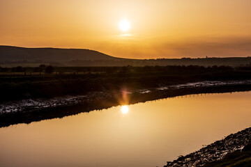A Dramatic Sunset over the River Ouse near Lewes