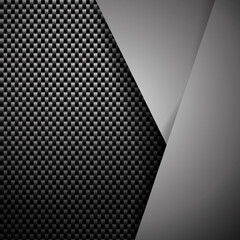 Carbon fiber technology concept, digital of light rays, dark shadow background