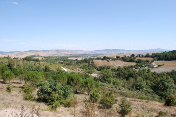 La campagna della Val d'Orcia da Bagno Vignoni.