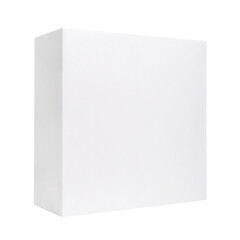 Blank white cardboard box isolated on white background