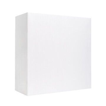 Blank white cardboard box isolated on white background