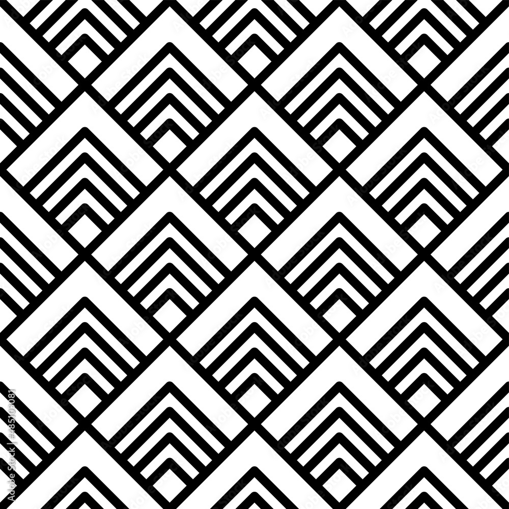 Poster seamless tile of a japanese wave pattern. ripple pattern based on a design of the meiji period. abst