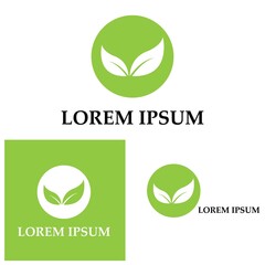 Logos of green Tree leaf ecology nature element vector