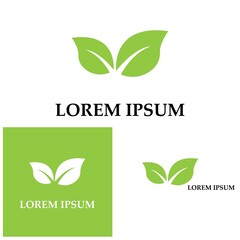 Logos of green Tree leaf ecology nature element vector