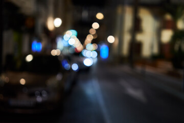 Fototapeta na wymiar Picture of blurred cityscape at street