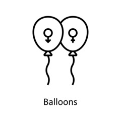 Balloons vector Outline Icon Design illustration. Home Improvements Symbol on White background EPS 10 File