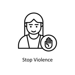 Stop Violence vector Outline Icon Design illustration. Home Improvements Symbol on White background EPS 10 File