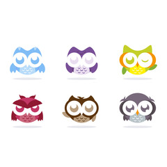 set of funny cartoon animals