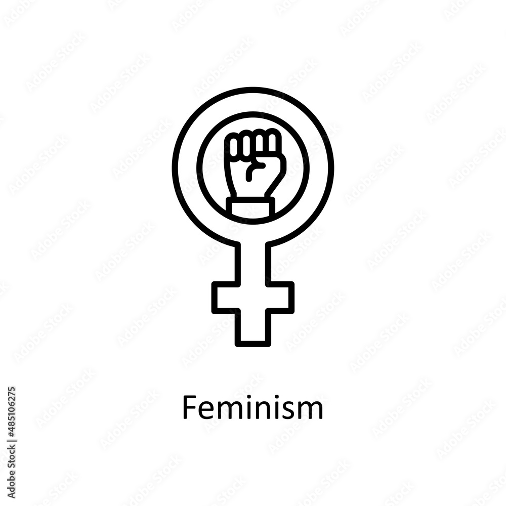 Poster feminism vector outline icon design illustration. home improvements symbol on white background eps 1
