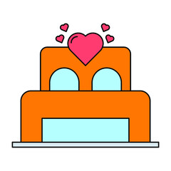 valentines Bed Vector icon which is suitable for commercial work and easily modify or edit it