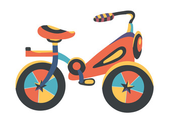 Bicycle. Transport for adults and children. Leisure activities and sports. Vector illustration