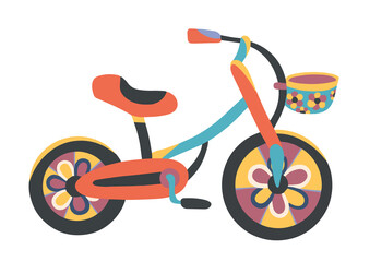 Bicycle. Transport for adults and children. Leisure activities and sports. Vector illustration