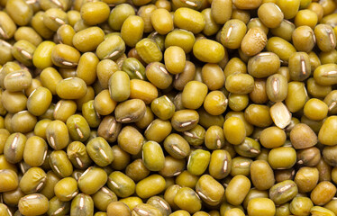 Mung beans as a background.