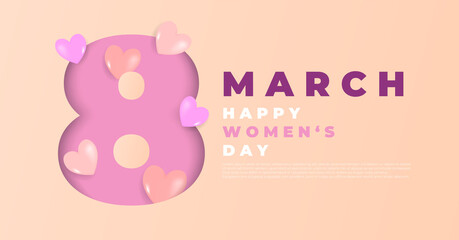 8 march, happy woman day background.