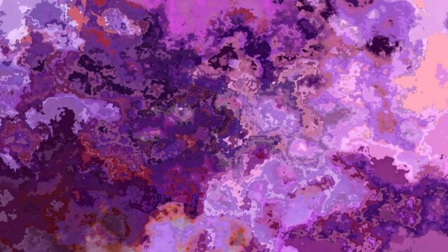 abstract animated twinkling stained background full HD seamless loop video - watercolor splotch liquid effect - velvet violet purple lilac amethyst iris orchid color
