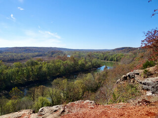 View over Meramec River in Missouri