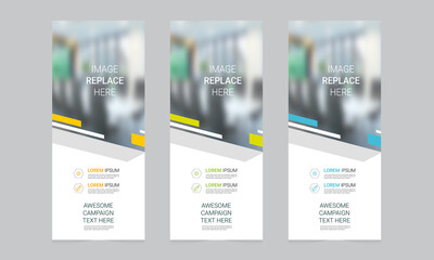 Roll up banner vector template