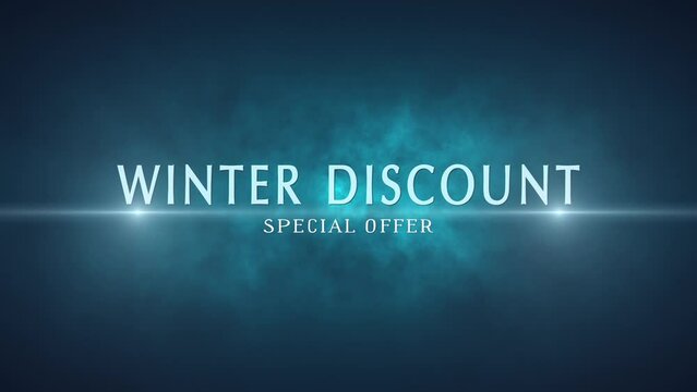 Winter discount. Special offer (dumping, percentages, purchases, sale). Artistic intro. Quick Time, h264, 16-bit color, highest quality. 3D animation. Smooth gradation of color, without banding effect