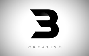 Obraz premium Black Letter B Logo Design with Minimalist Creative Look and soft Shaddow on Black background Vector