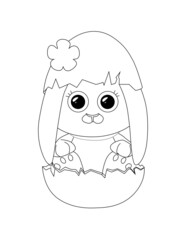 Happy Easter cute Rabbit Eggs Coloring page