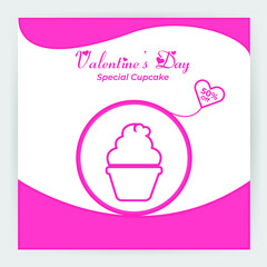 Valentine's day background, pattern background, abstract vector, banner template, cupcake banner ads 