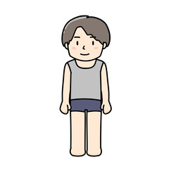 肌着を着た男の子のイラスト
