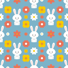 Flat hand drawn easter pattern.
