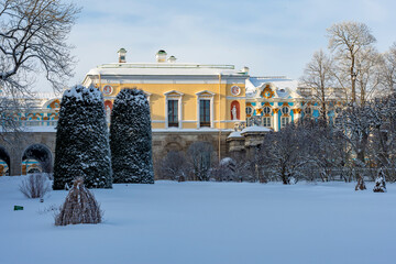 Freilinsky garden of Catherine park in winter, Tsarskoe Selo (Pushkin), Saint Petersburg, Russia