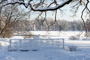 Winter in Catherine park, Tsarskoe Selo (Pushkin), Saint Petersburg, Russia