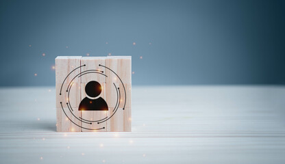 Business goals and success ideas, initiative planning to achieve goals, people icon in target...