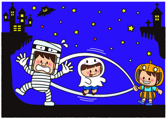 ハロウィン,１０月,秋,子供,小学生,園児,幼児,仮装,おばけ,かぼちゃ