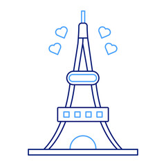 Love Eiffel Tower Vector icon which is suitable for commercial work and easily modify or edit it

