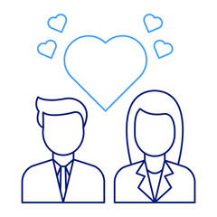 Valentines Couple Vector icon which is suitable for commercial work and easily modify or edit it

