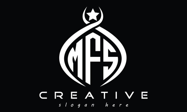 MFS three letters monogram curved initial logo design, geometric minimalist modern logo, vector template