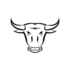 THE BULL HEAD AND HORN ICON LOGOS VECTOR DESIGN