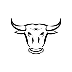 THE BULL HEAD AND HORN ICON LOGOS VECTOR DESIGN