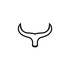 THE BULL HEAD AND HORN ICON LOGOS VECTOR DESIGN