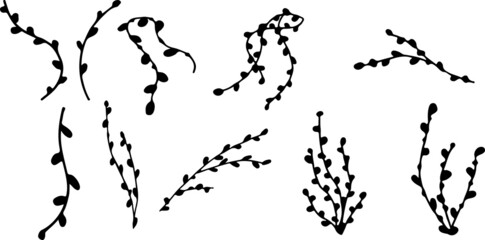 Set with vines for clip art