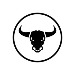 THE BULL HEAD AND HORN ICON LOGOS VECTOR DESIGN