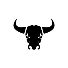 THE BULL HEAD AND HORN ICON LOGOS VECTOR DESIGN