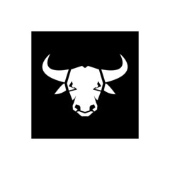THE BULL HEAD AND HORN ICON LOGOS VECTOR DESIGN
