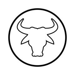 THE BULL HEAD AND HORN ICON LOGOS VECTOR DESIGN