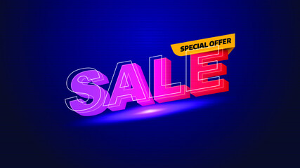 Sale banner template design with geometric background , Big sale special offer up to 80% off. Super Sale, end of season special offer banner. vector illustration.