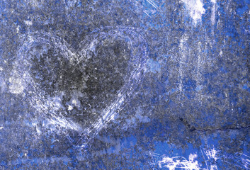 Grunge blue heart