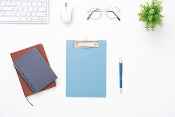 デスク　無人　真俯瞰　コピースペース