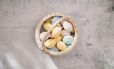 Easter eggs. Basket. Easter