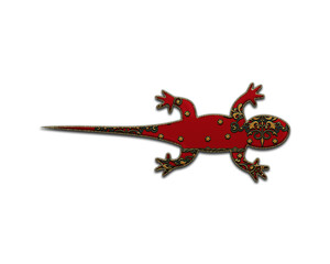 Fototapeta na wymiar Lizard Gecko symbol Indian Red Sari Saree icon logo illustration