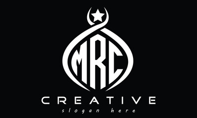 MRC three letters monogram curved initial logo design, geometric oval minimalist modern logo, vector template